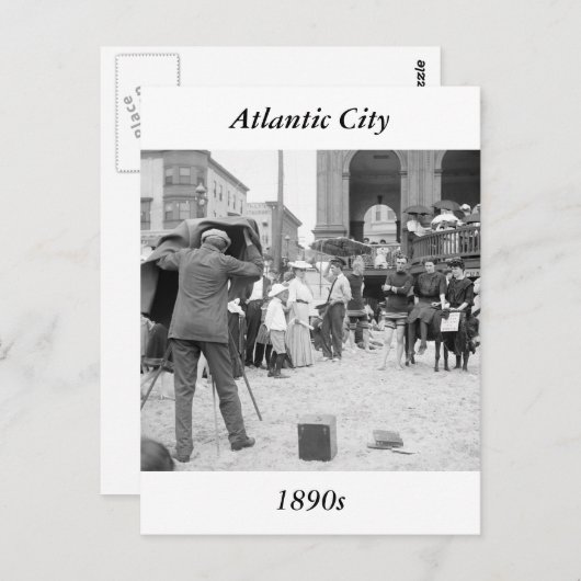 Atlantic City Beach, jaren 1890 Briefkaart (Voorkant / Achterkant)