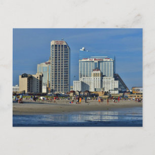 Atlantic City Beach met casino Briefkaart