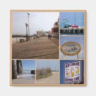 Atlantic City Beach Photo Collage Magneet