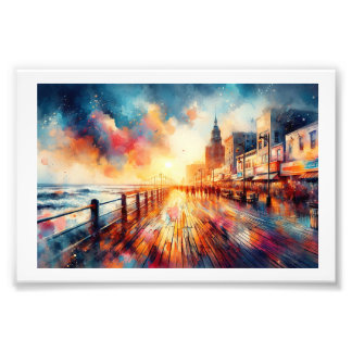 Atlantic City Boardwalk Sunset, Foto Afdruk