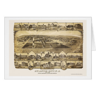 Atlantic City, carte panoramique de NJ - 1880