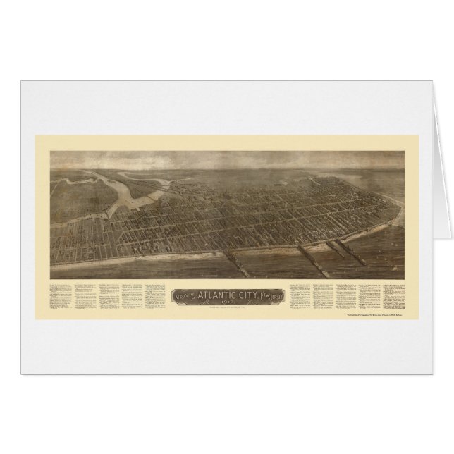 Atlantic City, carte panoramique de NJ - 1910 (Devant horizontal)