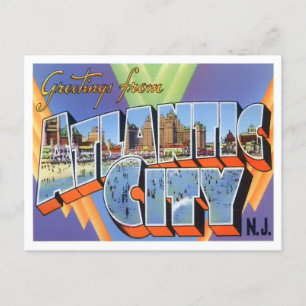 Atlantic City, New Jersey Big Letters Briefkaart