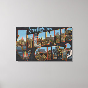 Atlantic City, New Jersey - grote brievenbussen Canvas Afdruk