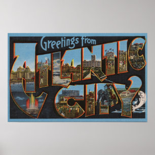 Atlantic City, New Jersey - grote brievenbussen Poster