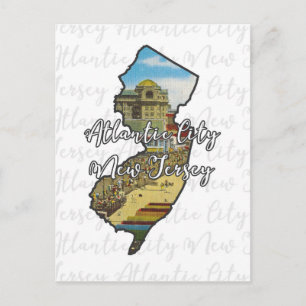 Atlantic City, New Jersey, inspiredpostcard Briefkaart
