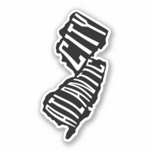 Atlantic City, New Jersey Kaart Overzicht - Vereni Sticker