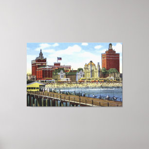 Atlantic City New Jersey langs de Shoreline Canvas Afdruk