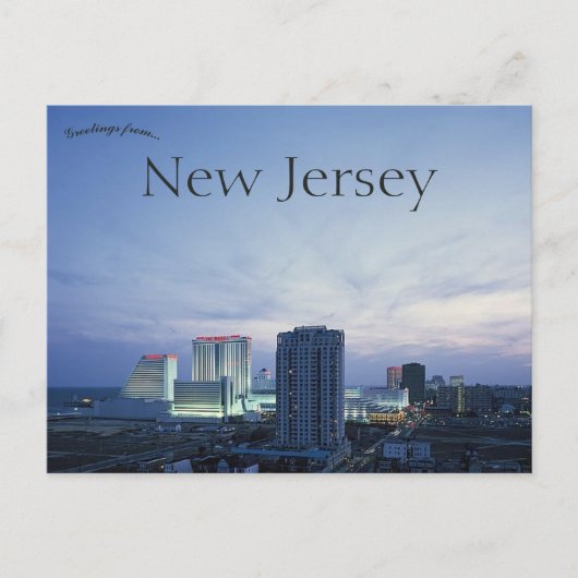 Atlantic City New Jersey Skyline Briefkaart (Voorkant)