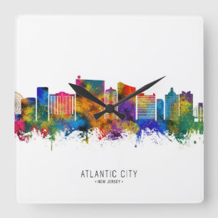 Atlantic City New Jersey Skyline Vierkante Klok
