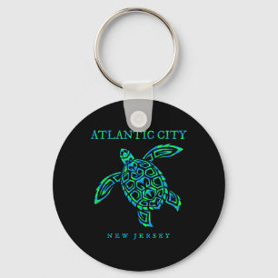Atlantic City New Jersey Zeeschildpad Jongens Meis Sleutelhanger