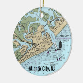 Atlantic City NJ Chart Keramisch Ornament (Links)