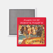 Atlantic City NJ Map Coordinates  Style Magneet (Voorkant / Achterkant)