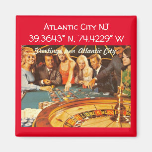 Atlantic City NJ Map Coordinates  Style Magneet