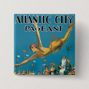 Atlantic City Pageant Vierkante Button 5,1 Cm