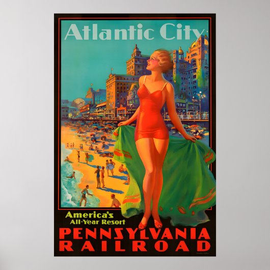 Atlantic City Reisposter Poster (Voorkant)
