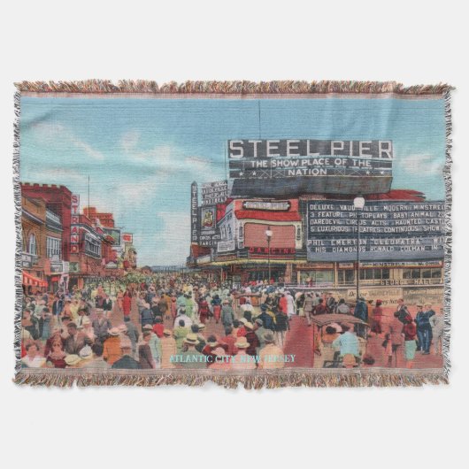  Atlantic City Steel Pier Throw Blanket Deken (Voorkant)