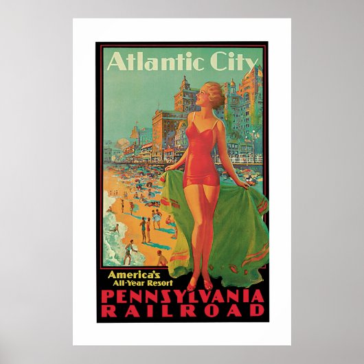  Atlantic City Travel Ad Poster (Voorkant)