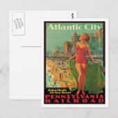 Atlantic City Vintage Travel Briefkaart (Voorkant / Achterkant)