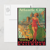Atlantic City Vintage Travel Briefkaart (Voorkant / Achterkant)