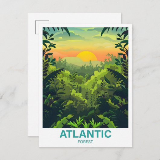 Atlantic Forest Illustration Reizen Briefkaart (Voorkant / Achterkant)