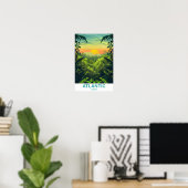 Atlantic Forest Illustration Reizen Poster (Thuiskantoor)
