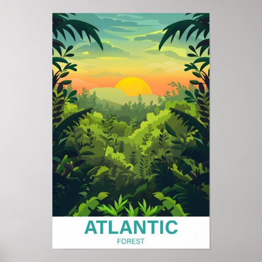 Atlantic Forest Illustration Reizen Poster (Voorkant)