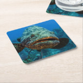 Atlantic Goliath Grouper Vierkante Kartonnen Onderzetter (Schuin)