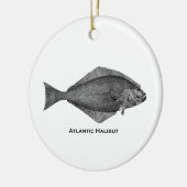 Atlantic Halibut Line Art Keramisch Ornament (Links)