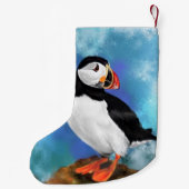Atlantic Puffin Bird kerststaart - schilderen Kleine Kerstsok (Achterkant)