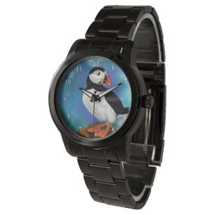 Atlantic Puffin Bird Watch - Schilderen Horloge