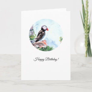 Atlantic Puffin Birthday Card Kaart