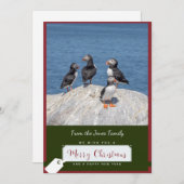 Atlantic Puffin Christmas Kaart (Voorkant / Achterkant)
