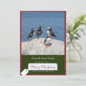 Atlantic Puffin Christmas Kaart (Staand voorkant)