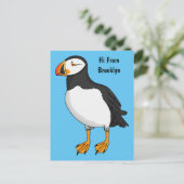 Atlantic puffin-illustratie briefkaart (Staand voorkant)