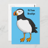 Atlantic puffin-illustratie briefkaart (Voorkant / Achterkant)