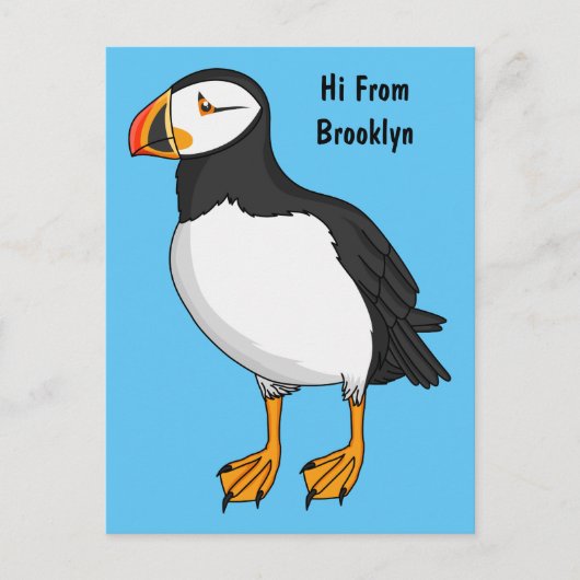 Atlantic puffin-illustratie briefkaart (Voorkant)