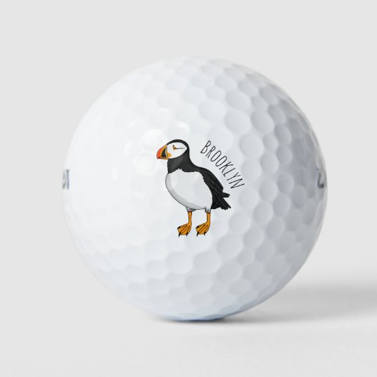 Atlantic puffin-illustratie golfballen (Voorkant)