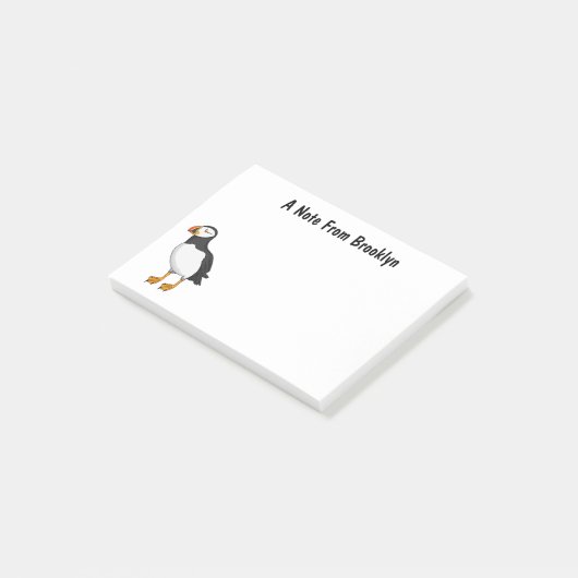 Atlantic puffin-illustratie post-it® notes (Schuin)