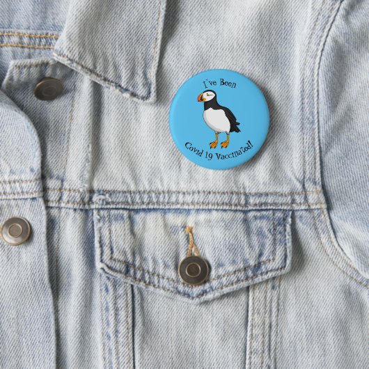 Atlantic puffin-illustratie ronde button 5,7 cm (In situ)