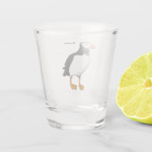 Atlantic puffin-illustratie shot glas (Achterkant)
