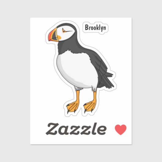 Atlantic puffin-illustratie sticker (Vel)