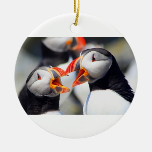 Atlantic Puffin mouths Keramisch Ornament (Voorkant)