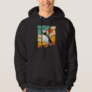 Atlantic Puffin  Retro Style Ocean Zee Bird Hoodie