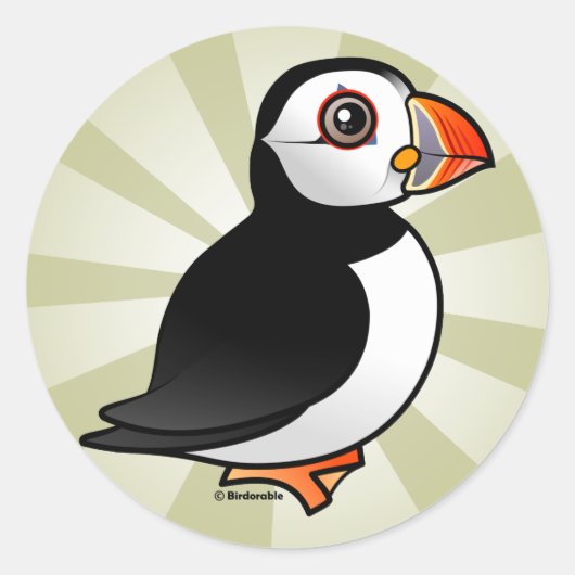 Atlantic Puffin Ronde Sticker (Voorkant)