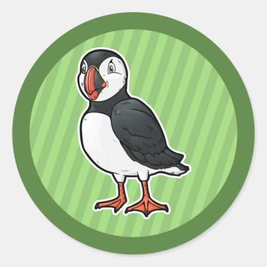 Atlantic Puffin Ronde Sticker (Voorkant)