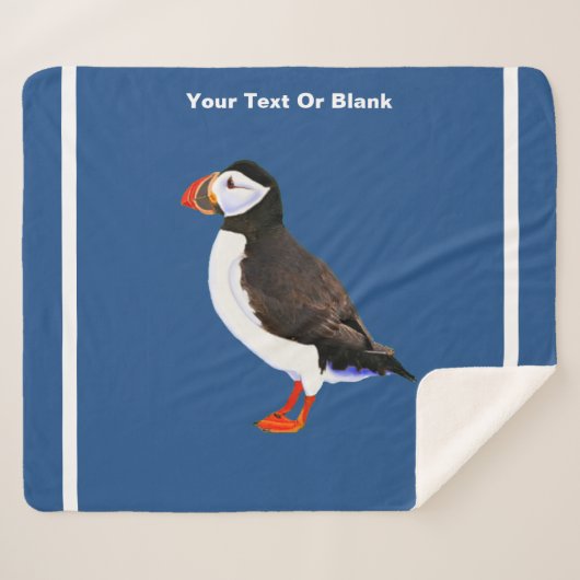 Atlantic Puffin Sherpa Deken (Voorkant (horizontaal))