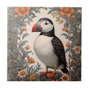 Atlantic Puffin William Morris geïnspireerd door b Tegeltje