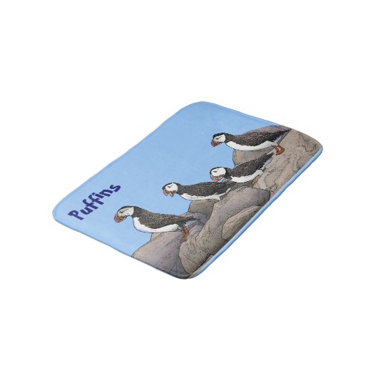 Atlantic Puffins Badmat (Gekanteld)