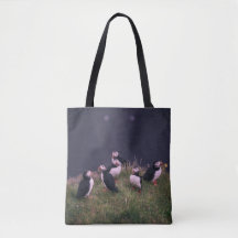 Atlantic Puffins Canvas tas